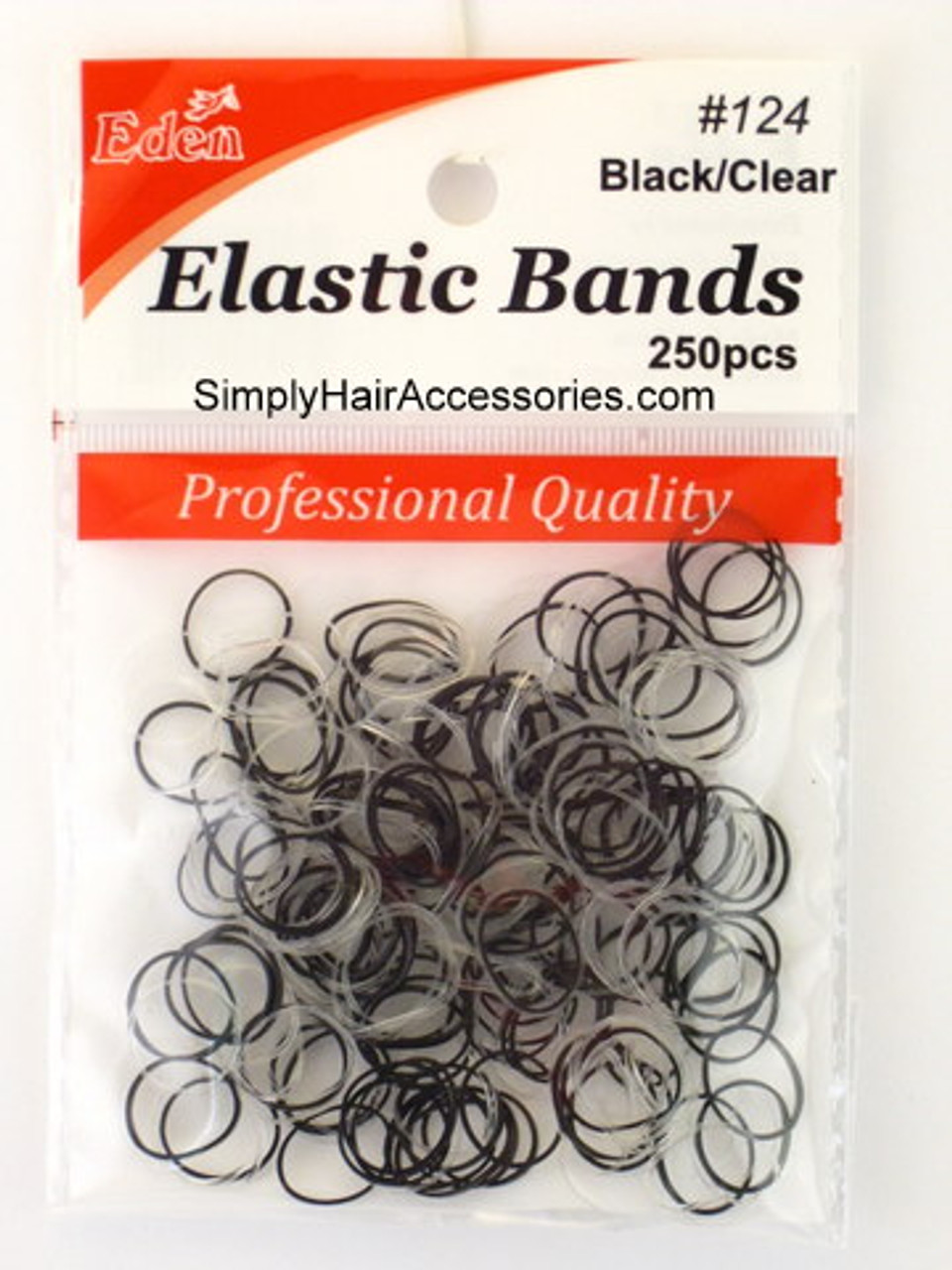 Eden Black & White Polyband Hair Elastics - 250 Pcs.